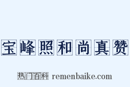 宝峰照和尚真赞是什么意思的图片